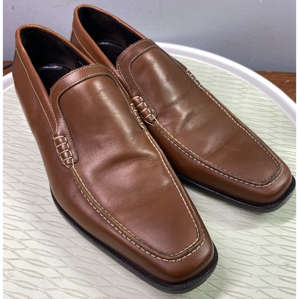 Donald J Pliner Men's RAME Leather Brown Loafers Dress Driving‎ Shoe Size 12 M